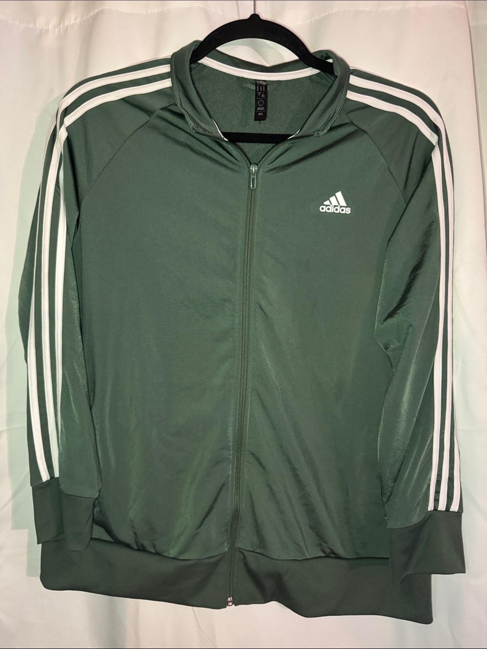 adidas Green Track Jacket with White Three Stripes size 3XL